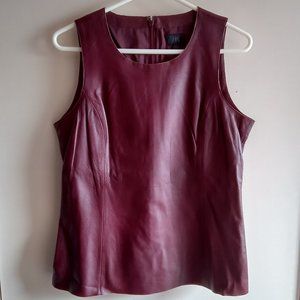 Banana Republic, leather vest, claret red, size 10, NWOT